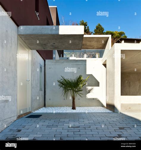 view of the beautiful modern house, entrance from outside Stock Photo - Alamy