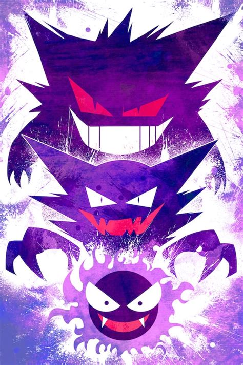 Pokemon Gastly Evolution Poster