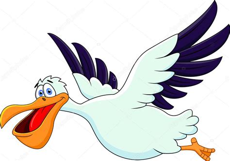 Pelican Cartoon Flying — Stock Vector © dagadu #9456387