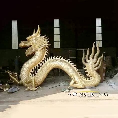 Popular Large Mascot Office or Business Space Decoration Gold Dragon Sculpture | Animal Sculptures