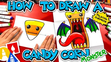 How To Draw A Candy Corn Monster Folding Surprise