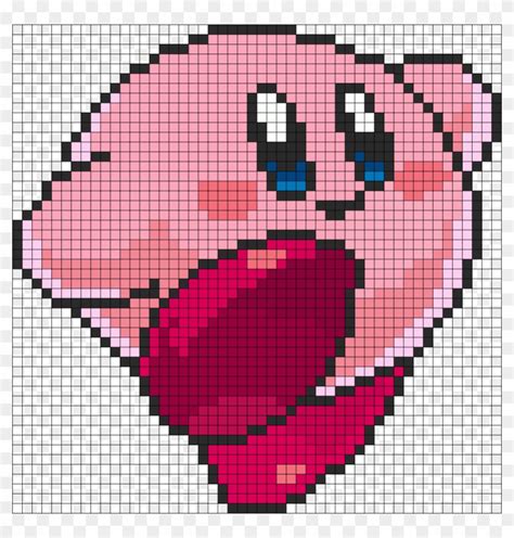 8 bit kirby pixel art grid Kirby kandi hama bead sprite pixelados ...