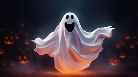 Premium AI Image | Halloween ghost on black background