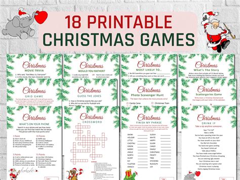 Christmas Printable Games Bundle Family Reunion Christmas - Etsy