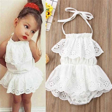 Cute Newborn Kids Baby Girl Infant White Lace Romper Dress Jumpsuit Playsuit Clothes Outfits 0 ...