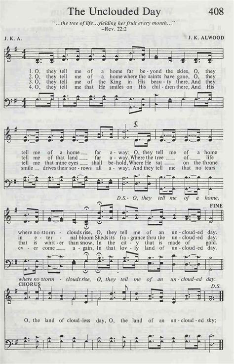 THE UNCLOUDED DAY | Hymnary.org