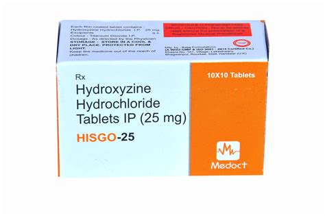 Hydroxyzine Hydrochloride Tablet 25 mg, Balaji Formulations, Rs 270 ...