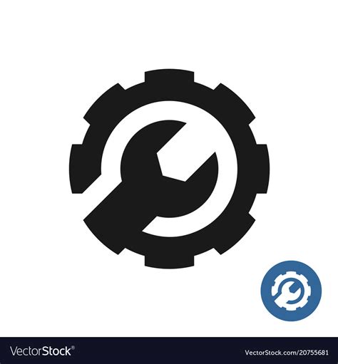 Gear and wrench icon service support logo Vector Image