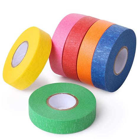 6 Rolls Colored Masking Tape, Rainbow Colors Painters Tape, Colored Painters Tape, Craft Tape ...