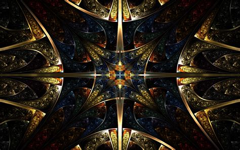 Psychedelic Fractal Symmetry HD Wallpaper