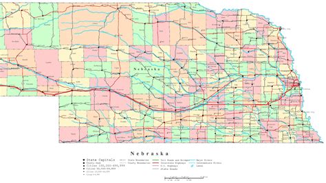 Nebraska Printable Map