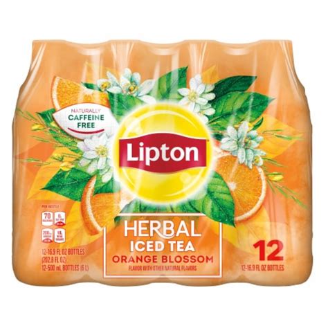 Lipton Orange Blossom Herbal Iced Tea, 12 bottles / 16.9 fl oz - Kroger