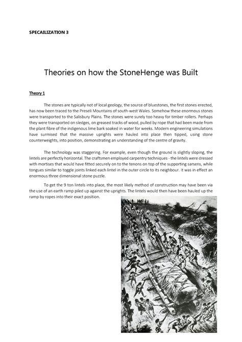 Theories on how the Stonehenge was built - SPECAILIZATION 3 WED 2:00-5:00PM LAO, JOSE CARLITOS D ...