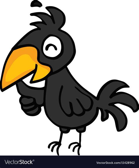 Cartoon cute crow Royalty Free Vector Image - VectorStock