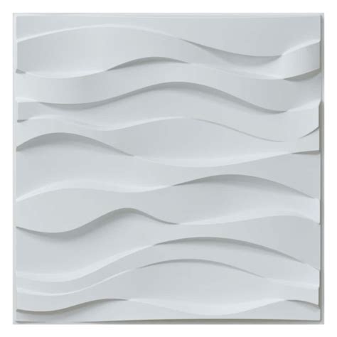 Art3dwallpanels 3D Wall Panel PVC Wave 19.7 inch x 19.7 inch in White ...