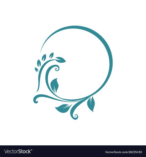 Round flower frame logo circle floral ornament Vector Image