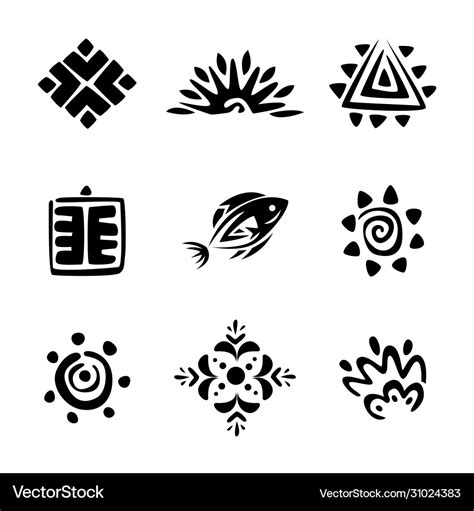 Variety hawaiian tribal symbols Royalty Free Vector Image