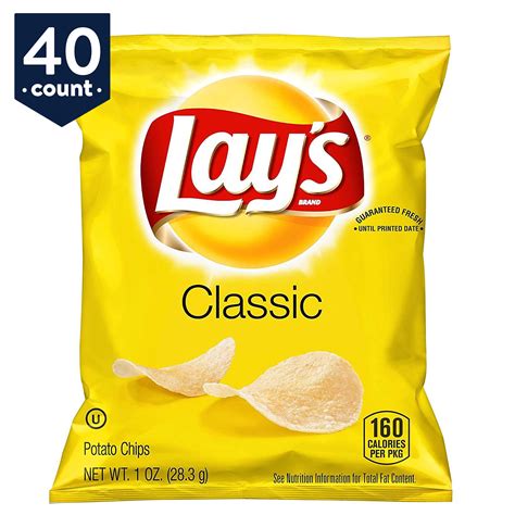 Lay's Potato Chips, Classic, 1 oz Bags, 40 Count - Walmart.com