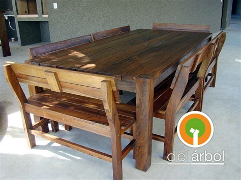 Mesa Andrea de Madera para Jardín y Exterior del-arbol.com.ar Fábrica de Muebles de Madera ...