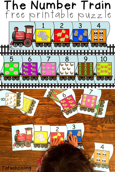 Train Number Puzzle for Toddlers | Totschooling - Toddler, Preschool, Kindergarten Educational ...