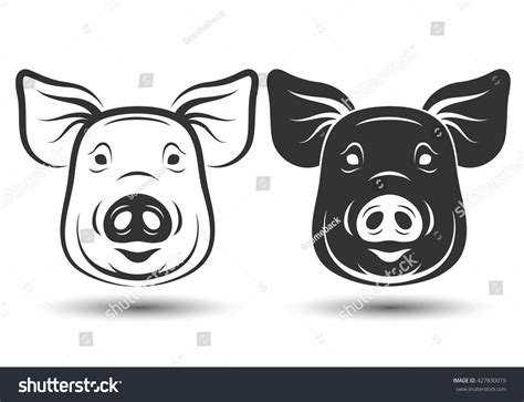 Image Face Pig Silhouette Drawing Design Stock Vector (Royalty Free) 427830019