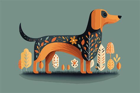 Dog Folk Art Style Vector Illustration Graphic by BreakingDots ...