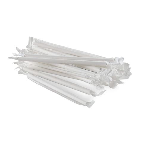 Black Solid Paper Eco Straws Individually Wrapped - Normal length 200mm/6mm - Individual Sleeved ...