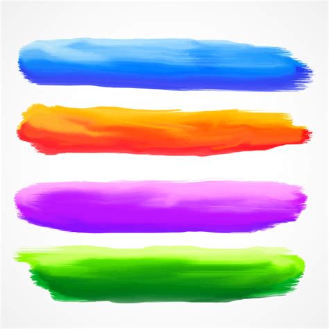 real four watercolor brush stroke set - Download Free Vector Art, Stock Graphics & Images