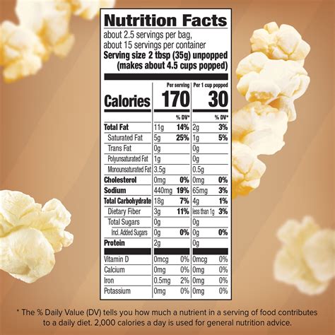 Act Ii Microwave Popcorn Light Er Nutrition Facts - Nutrition Ftempo