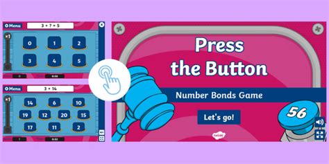 Number Bonds Press The Button Maths Game - Twinkl