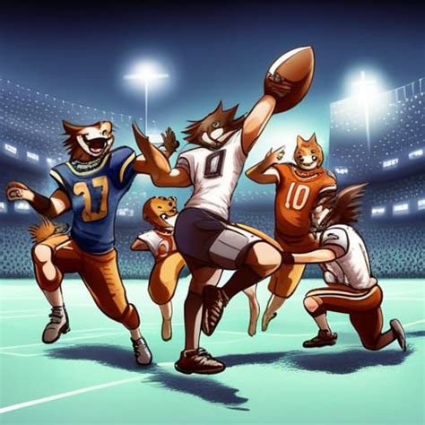 2 teams of dogs playing American football with all the equipment and the ball : r/nightcafe