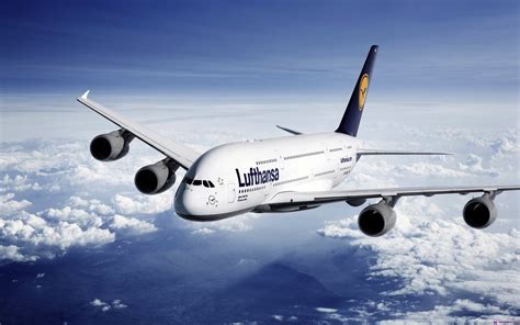 2560x1440 resolution | white Lufthansa airliner, Airbus A-380-861, A380, Airbus, airplane HD ...