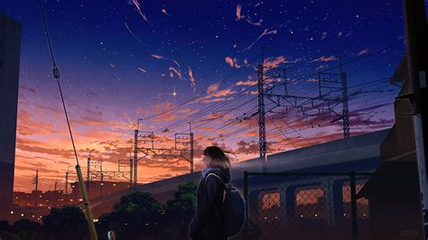 Anime Girls City Sunset Scenery K Hd Wallpaper Rare Gallery | The Best ...