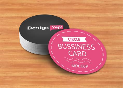 Circle Shaped Business Card PSD Mockup Download For Free