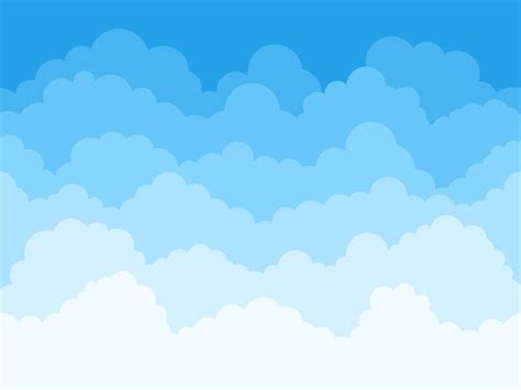 Cartoon sky clouds background. Fluffy clouds in blue sky, cloudscape s By WinWin_artlab ...