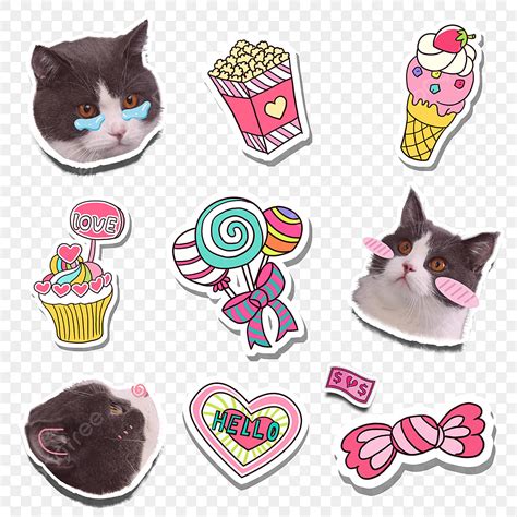 Cat Emoji Pack PNG Transparent, Sticker Cat Emoji Pack, Sticker, Lovely ...