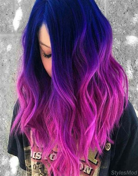 Great Combination of Blue To Pink Hair Color Highlights for 2018 ...