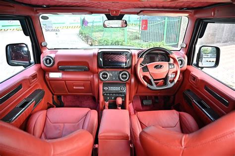 New Thar Interior Modification | Luxury car interior, Mahindra thar, Red interiors