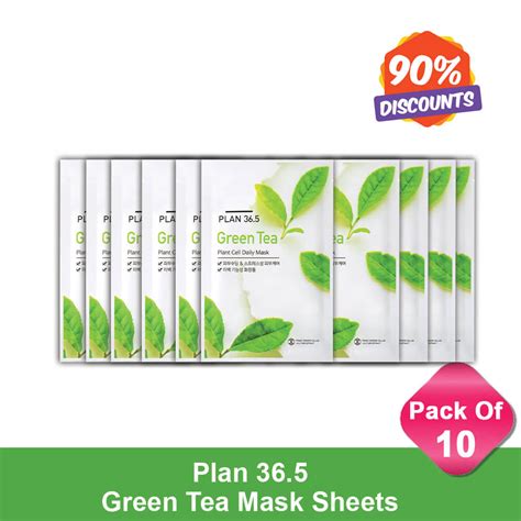 Korikart-Green Tea Oil Control Face Mask Sheet Combo 10 Sheet