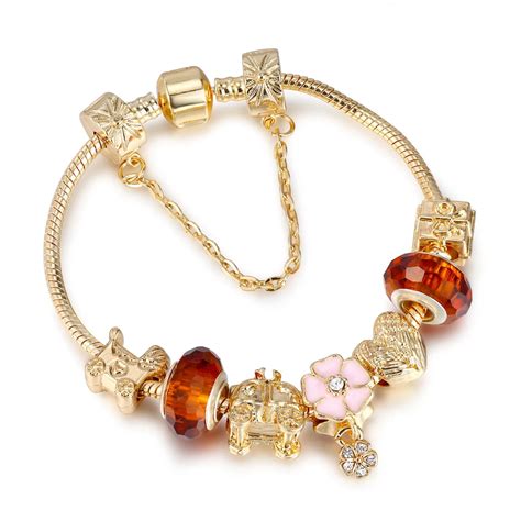 Charm It Bracelets Pandora & Bangles For Women Gold Color Crystal Beads - dwarf fortress hobby