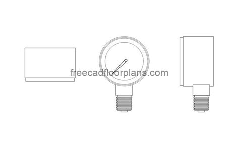 Pressure Gauge, AutoCAD Block - Free Cad Floor Plans