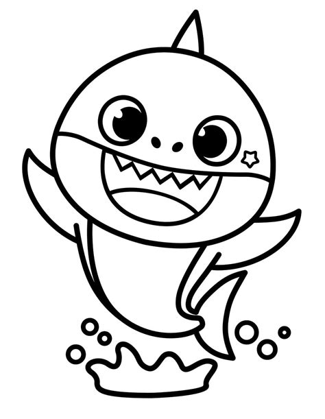 Baby Shark Family Coloring Page - Free Printable Coloring Pages for Kids