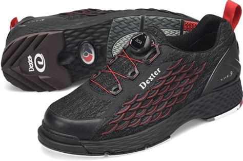 Dexter Mens T.H.E 9 Stealth Black Wide Width Bowling Shoes Bowling Leisure Sports & Game Room