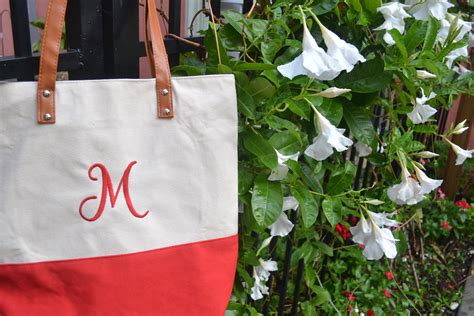 Monogram Canvas Tote Personalized Everyday Bag Custom | Etsy