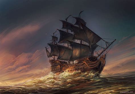 At Sea, Jorge Jacinto on ArtStation at https://www.artstation.com/artwork/3oe9Zg | Sailing ships ...