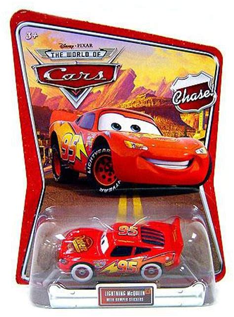 Disney Pixar Cars The World of Cars Series 1 Lightning McQueen with Bumper Stickers 155 Diecast ...