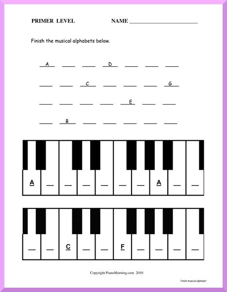 Theory-Primer Alphabet Worksheet – PianoMorning.com