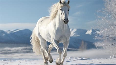 Premium AI Image | white horse unicorn