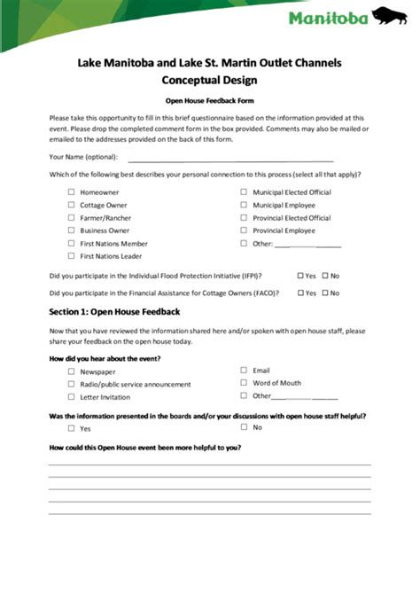 Top Open House Feedback Form Templates free to download in PDF format