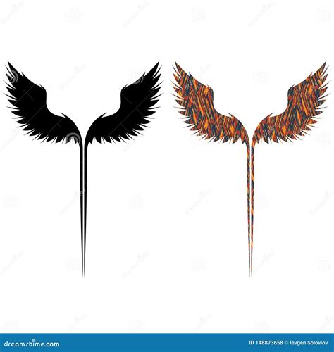 Wings black symbol stock vector. Illustration of gothic - 148873658